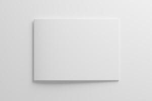 A4 Landscape Saddle Stitch Bifold Brochure White Blank 3D Rendering Mockup photo