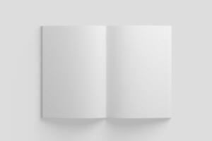 A4 A5 Magazine Brochure 3D Rendering White Blank Mockup photo