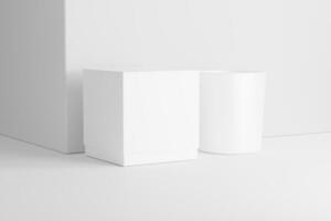 Candle Glass Packaging 3D Rendering White Blank Mockup photo