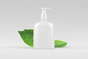 Cosmetics Bottle Packaging 3D Rendering White Blank Mockup photo