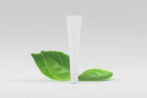 Cosmetics Bottle Packaging 3D Rendering White Blank Mockup photo