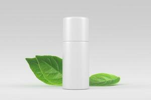 Cosmetics Bottle Packaging 3D Rendering White Blank Mockup photo