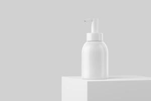 productos cosméticos botella tarro embalaje 3d representación blanco blanco Bosquejo foto