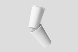 Paper Drink Cup White Blank 3D Rendering Mockup photo