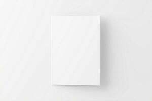 A4 A5 Folded Invitation Card With Envelope 3D Rendering White Blank Mockup photo