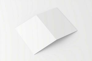 A4 A5 Folded Invitation Card With Envelope 3D Rendering White Blank Mockup photo