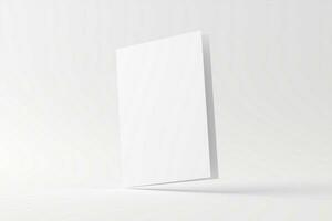 A4 A5 Folded Invitation Card With Envelope 3D Rendering White Blank Mockup photo