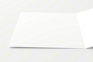 A4 A5 Folded Invitation Card With Envelope 3D Rendering White Blank Mockup photo