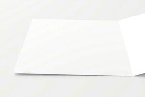 A4 A5 Folded Invitation Card With Envelope 3D Rendering White Blank Mockup photo