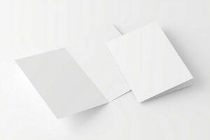 a4 a5 doblada invitación tarjeta con sobre 3d representación blanco blanco Bosquejo foto
