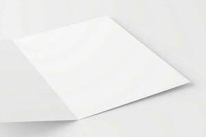 A4 A5 Folded Invitation Card With Envelope 3D Rendering White Blank Mockup photo