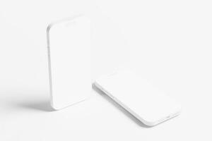 Phone Clay 3D Rendering White Blank Mockup photo