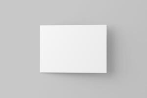 A4 A5 A6 Landscape Folded Invitation Card With Envelope 3D Rendering White Blank Mockup photo