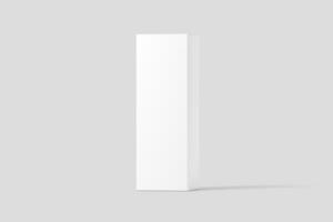 Long Rectangle Box White Blank 3D Rendering Mockup photo