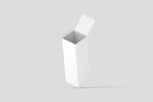 Long Rectangle Box White Blank 3D Rendering Mockup photo