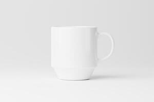 Ceramic Mug Cup For Coffee Tea White Blank 3D rendering Mockup photo