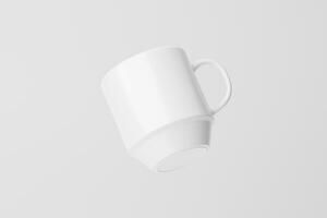 Ceramic Mug Cup For Coffee Tea White Blank 3D rendering Mockup photo