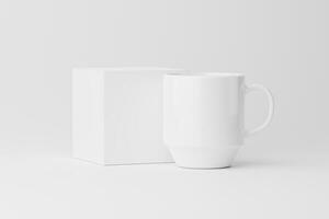 Ceramic Mug Cup For Coffee Tea White Blank 3D rendering Mockup photo