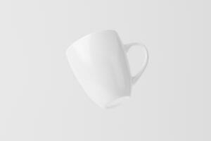 Ceramic Mug Cup For Coffee Tea White Blank 3D Rendering Mockup photo