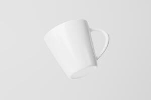 Ceramic Mug Cup For Coffee Tea White Blank 3D Rendering Mockup photo