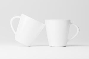 Ceramic Mug Cup For Coffee Tea White Blank 3D Rendering Mockup photo