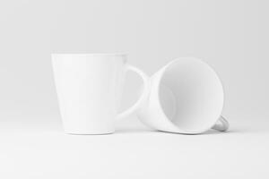 Ceramic Mug Cup For Coffee Tea White Blank 3D Rendering Mockup photo