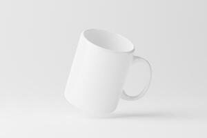 Ceramic Mug Cup For Coffee Tea White Blank 3D Rendering Mockup photo