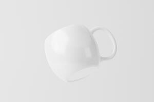 Ceramic Mug Cup For Coffee Tea White Blank 3D Rendering Mockup photo