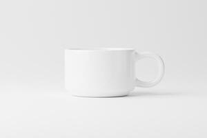 Ceramic Mug Cup For Coffee Tea White Blank 3D Rendering Mockup photo