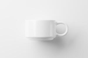 Ceramic Mug Cup For Coffee Tea White Blank 3D Rendering Mockup photo