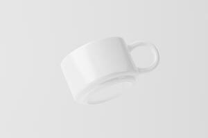 Ceramic Mug Cup For Coffee Tea White Blank 3D Rendering Mockup photo