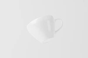 Ceramic Mug Cup For Coffee Tea White Blank 3D Rendering Mockup photo