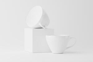 cerámico jarra taza para café té blanco blanco 3d representación Bosquejo foto