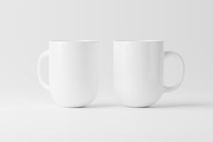 Ceramic Mug Cup For Coffee Tea White Blank 3D Rendering Mockup photo