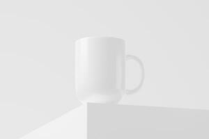 Ceramic Mug Cup For Coffee Tea White Blank 3D Rendering Mockup photo