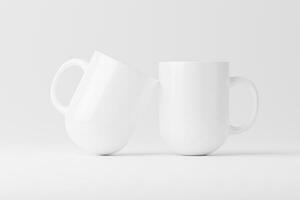 cerámico jarra taza para café té blanco blanco 3d representación Bosquejo foto