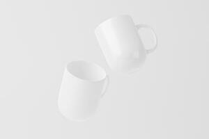 Ceramic Mug Cup For Coffee Tea White Blank 3D Rendering Mockup photo