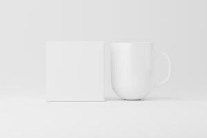 Ceramic Mug Cup For Coffee Tea White Blank 3D Rendering Mockup photo