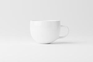 Ceramic Mug Cup For Coffee Tea White Blank 3D Rendering Mockup photo