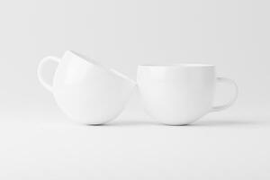 Ceramic Mug Cup For Coffee Tea White Blank 3D Rendering Mockup photo