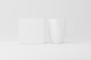 Ceramic Mug Cup For Coffee Tea White Blank 3D Rendering Mockup photo