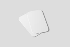 Vertical Round Corner Business Card White Blank 3D Rendering Mockup photo