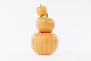 Organe Pumpkin In White Background 3D Rendering Mockup photo