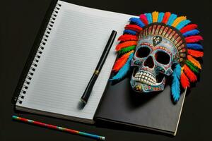 Colorful Latin American Notebook - Festive Creative Background - Generative AI photo