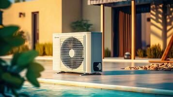 Modern Home Air Conditioning Unit - Generative AI photo