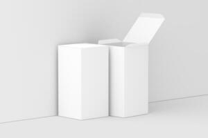 Rectangle Box White Blank 3D Rendering Mockup photo