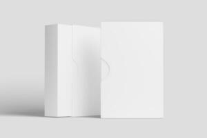 Software Box Wth Slip Case White Blank 3D Rendering Mockup photo