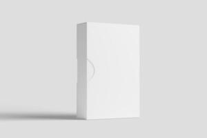 Software Box Wth Slip Case White Blank 3D Rendering Mockup photo