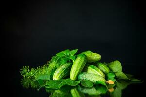 a set of products for pickling cucumbers photo