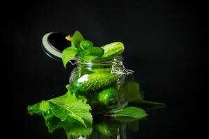 a set of products for pickling cucumbers photo